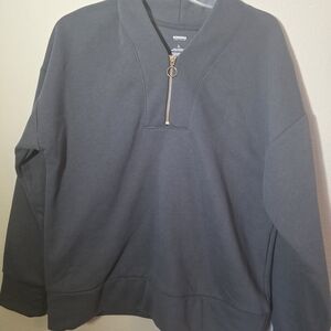 LIKE NEW! Sonoma Women's Quarter Zip Charcoal Fleece Pullover